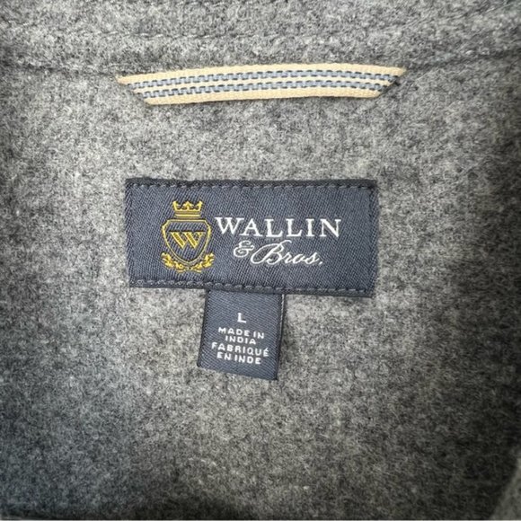 Wallin & Bros. Gray Wool Shirt Jacket Heavy Button Front Shirt - Picture 2 of 7